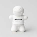 Tiny T Citrus Noir car air freshener clipped into a car air vent — Topaz Shop