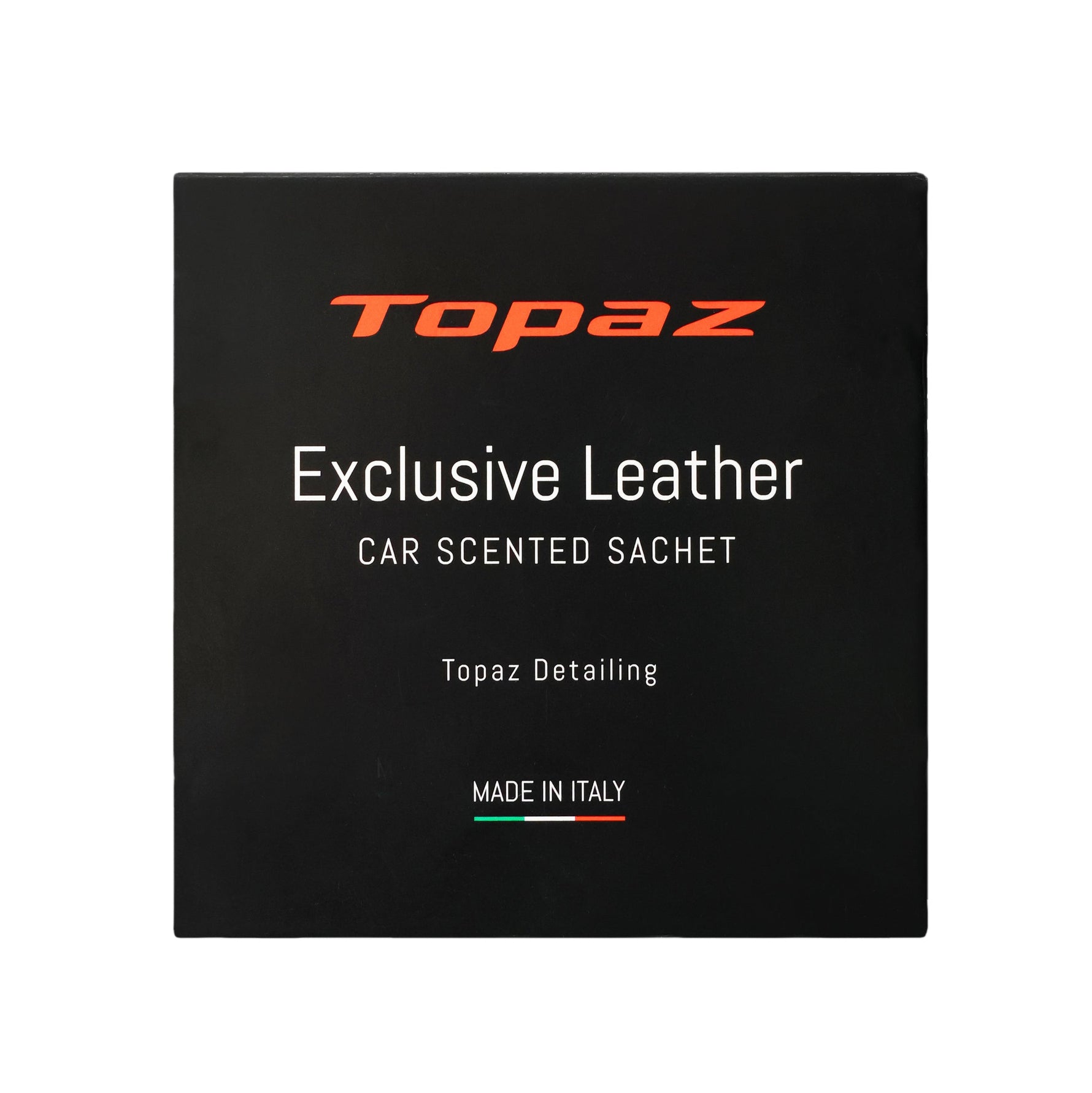 Topaz Exclusive Leather scent sachet in a car interior